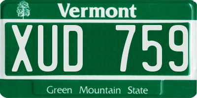 VT license plate XUD759