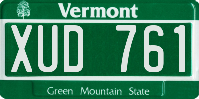 VT license plate XUD761