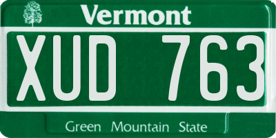 VT license plate XUD763