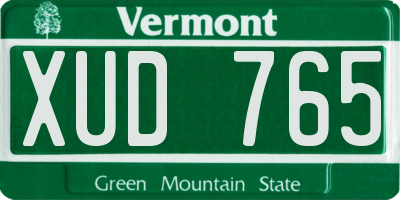 VT license plate XUD765