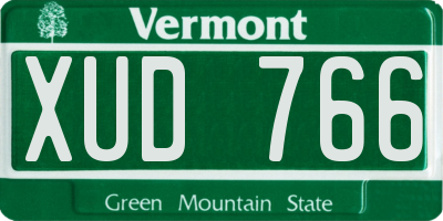 VT license plate XUD766