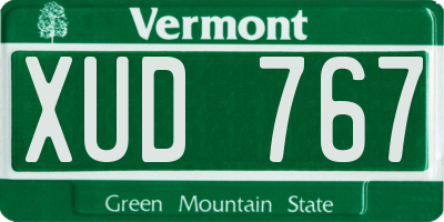 VT license plate XUD767
