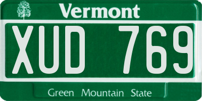 VT license plate XUD769