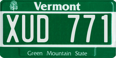 VT license plate XUD771
