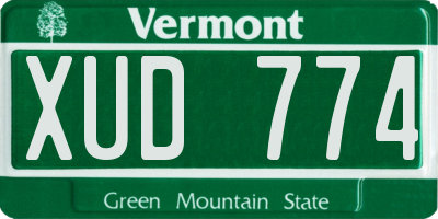 VT license plate XUD774