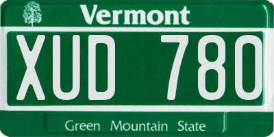 VT license plate XUD780