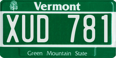 VT license plate XUD781