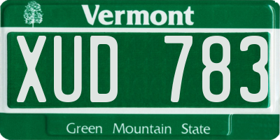 VT license plate XUD783