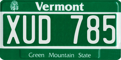 VT license plate XUD785