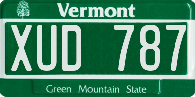 VT license plate XUD787