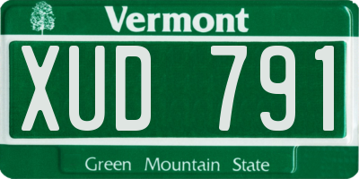 VT license plate XUD791