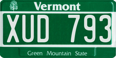 VT license plate XUD793