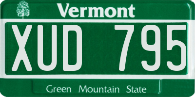 VT license plate XUD795
