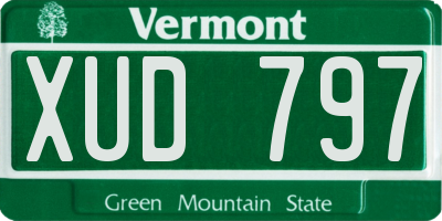VT license plate XUD797