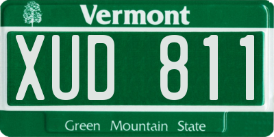 VT license plate XUD811