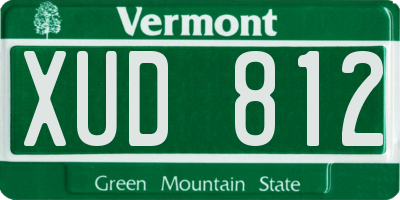 VT license plate XUD812