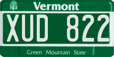 VT license plate XUD822