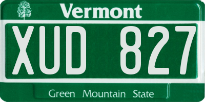 VT license plate XUD827