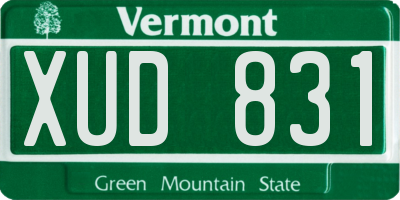 VT license plate XUD831