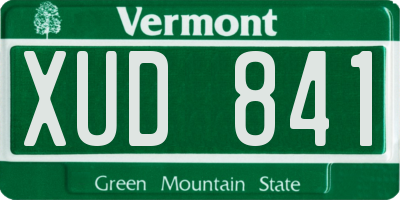 VT license plate XUD841