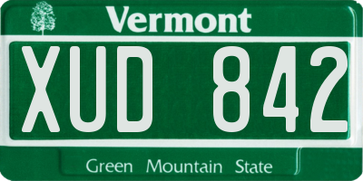 VT license plate XUD842