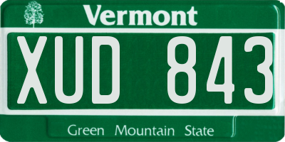 VT license plate XUD843
