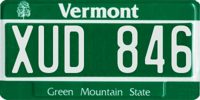 VT license plate XUD846