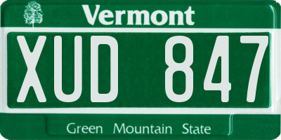 VT license plate XUD847
