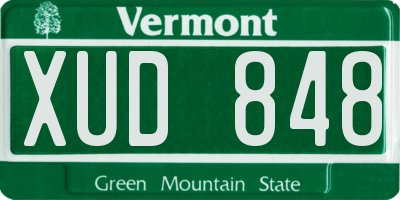 VT license plate XUD848