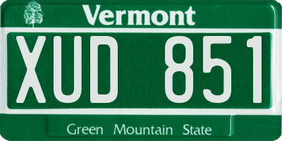 VT license plate XUD851