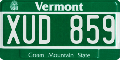 VT license plate XUD859