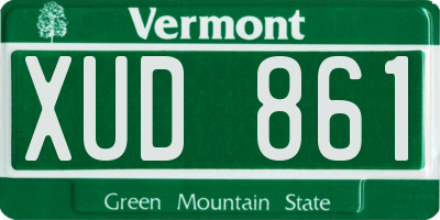 VT license plate XUD861