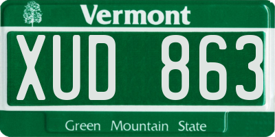 VT license plate XUD863