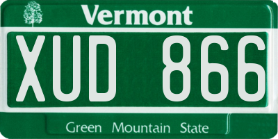VT license plate XUD866