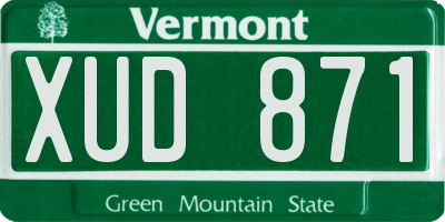 VT license plate XUD871