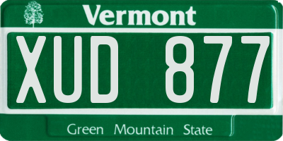 VT license plate XUD877