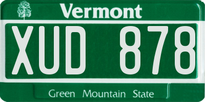 VT license plate XUD878