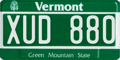 VT license plate XUD880