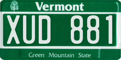 VT license plate XUD881
