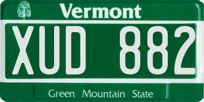 VT license plate XUD882