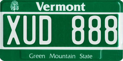 VT license plate XUD888
