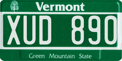 VT license plate XUD890