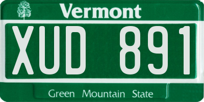 VT license plate XUD891