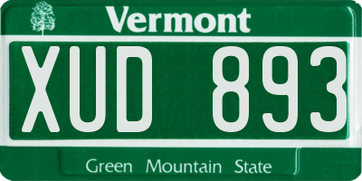 VT license plate XUD893