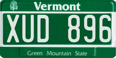 VT license plate XUD896