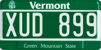 VT license plate XUD899