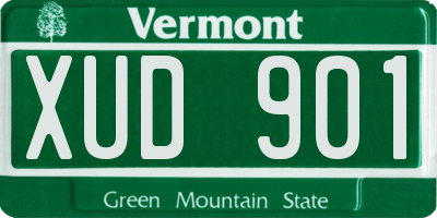 VT license plate XUD901