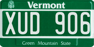VT license plate XUD906