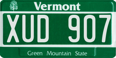 VT license plate XUD907