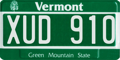 VT license plate XUD910